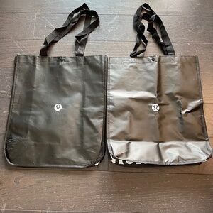 lululemon large reusable collectible tote shopping bags gift tote set of 2